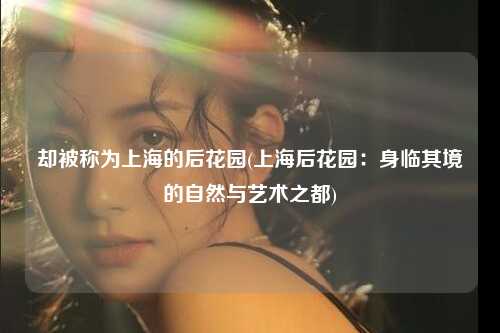 却被称为上海的后花园(上海后花园：身临其境的自然与艺术之都)